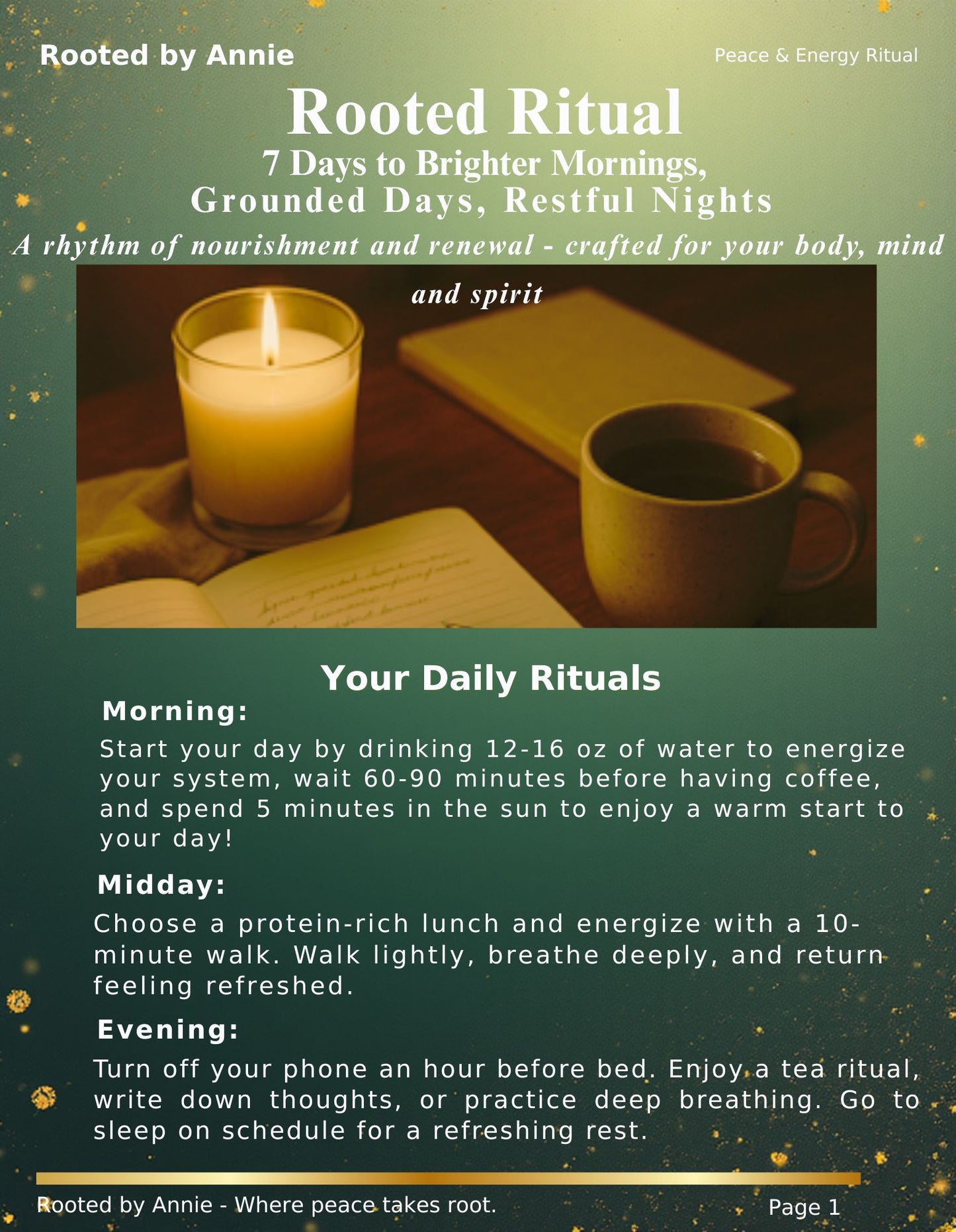 Rooted Ritual: 7 Days to Brighter Mornings, Grounded Days, and Restful Nights